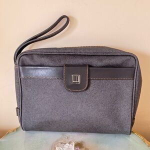 DUNHILL Gray Coating canvas / Leather  Clutch